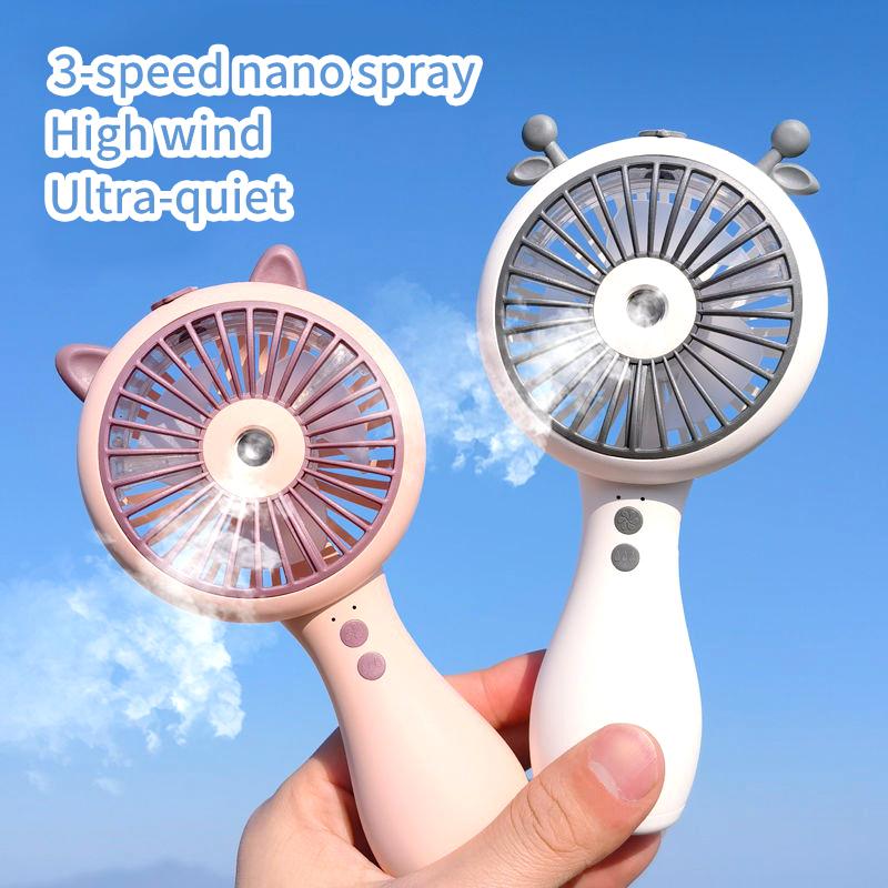 Portable Misting Handheld Fan Cooling Personal Mini Fan 3 Speed 2 Modes Spray Water Fan USB Rechargeable Outdoor Camping Travel