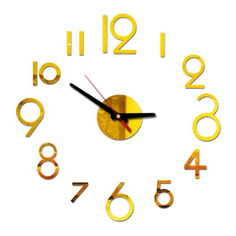 Wanduhr Rahmenlos Digitale Wanduhren DIY Acryl Wandaufkleber Quarz Leise Uhr für Zuhause Büro Wanddeko Horloge Murale