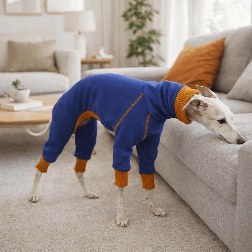 Stretchy Dog Jumpsuit High Neck Pet Turtleneck Dog Velvet Pajamas Pet Warm Sportswear  Indoor Wear