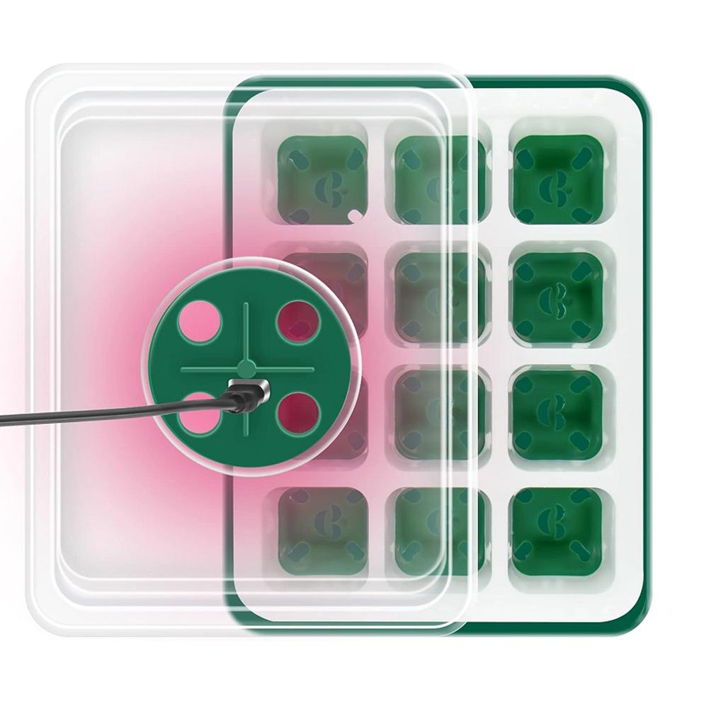 12 Holes Nursery Seedling Dish Seedling Starter Trays Garden Nursery Pot Greenhouse Seeding Germination Kit Home Garden Supplies