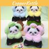 Plush Animal Panda Keyring Pendant With Flower Hat For Bag Decor And Chain Key