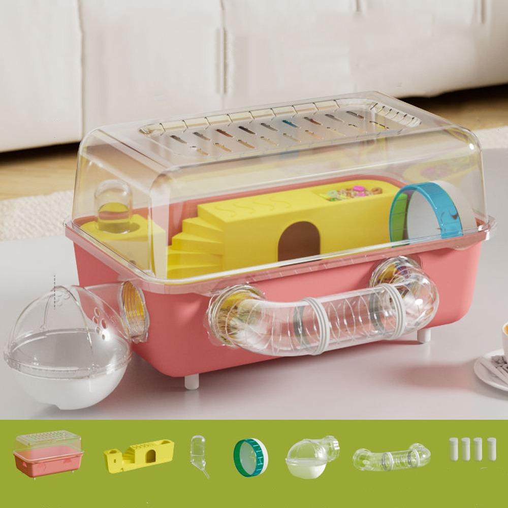 Double Clear Hamster Cage Panoramic View Hamster Luxury Villa Pet Habitat For Hamsters Hedgehogs