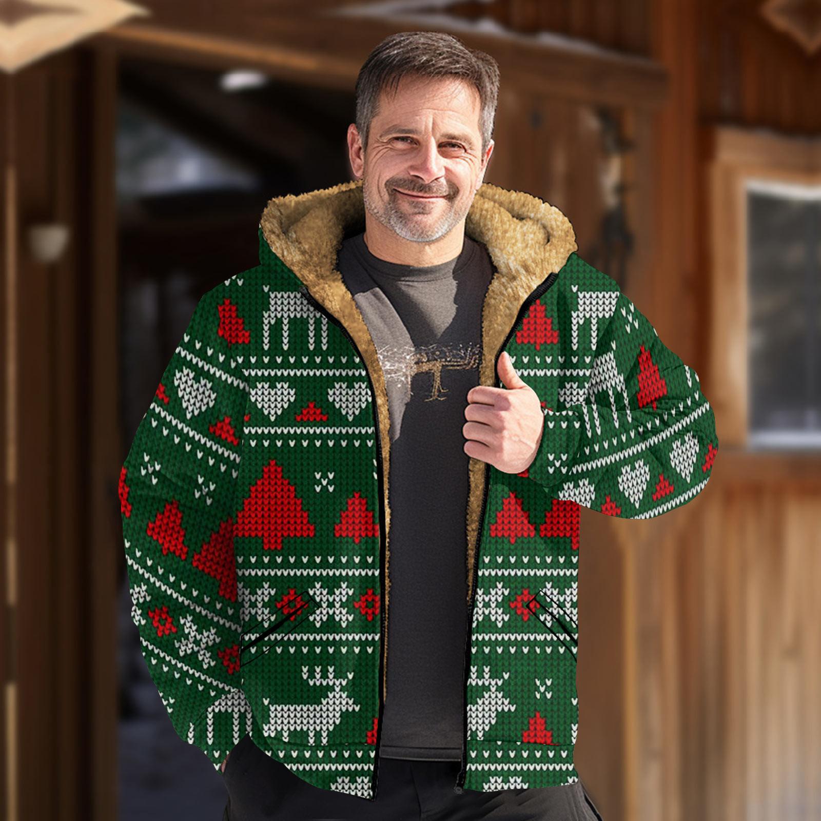 

Мужская куртка с рождественским принтом, мужская весенняя повседневная куртка с капюшоном на молнии XXXXXXL зелёный