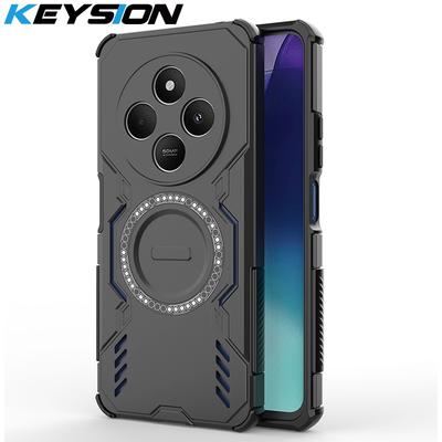 KEYSION Hohle Wärmeableitungshülle für Redmi 14C Weiches Silikon+PC Magnetische Kühlung Stoßfeste Handyhülle für Xiaomi POCO C75