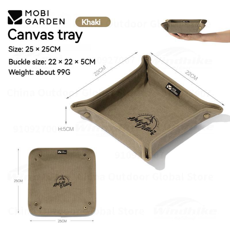 MOBI GARDEN Camping Canvas Trays 100g Ultralight Desktop Sundry Storage Tray Picnic Household Daily Necessities Storage Box хаки