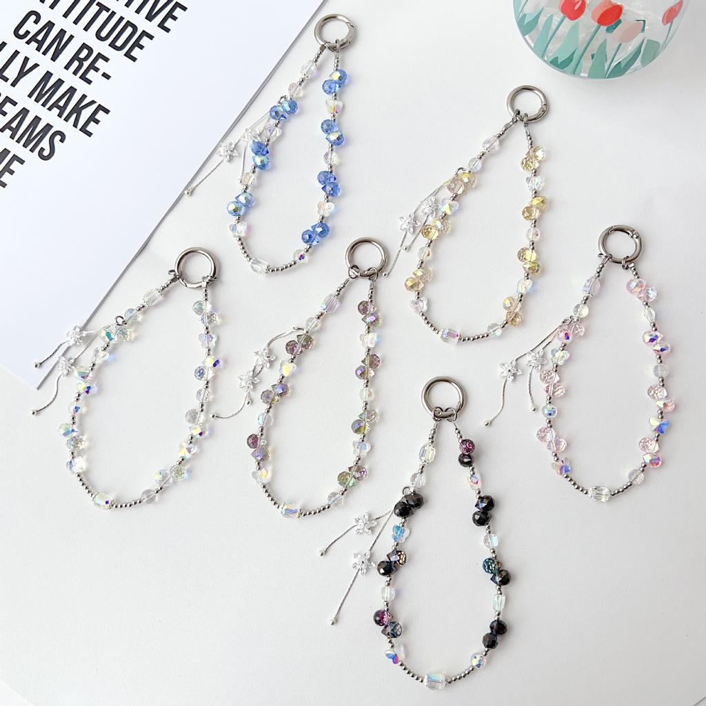 Light Luxury High-End Water Drop Crystal Phone Chain Tassel Pendant Bag Decoration Accessories Keychain Pendant Jewelry