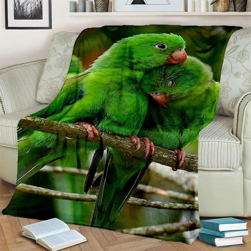 3D Colorful Macaws Parrot Birds Blanket,Soft Throw Blanket for Home Bedroom Bed Sofa Picnic Travel Office Rest Cover Blanket Kid