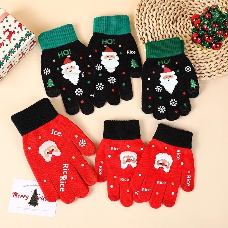 Christmas Themed Santa Claus Image Gloves; Comfortable Touchscreen Gloves, Ideal Winter Gift.