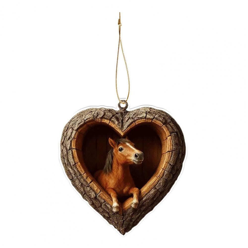 Christmas Ornaments 2D Acrylic Fox Eagle Birds Ornament Woodland Hanging Pendant for Xmas Tree Home Party Decor