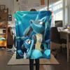 Lucario  Print Flannel Blanket, High quality Comfortable for All Seasons, Home Decor, Warmth and Comfort