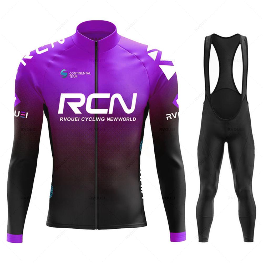 2025 Rcn Autumn Cycling Jersey Set Bicycle Sportwear Suit MTB Uniform Ropa Ciclismo Road Bike Clothing Bicicleta Long Bib Pants