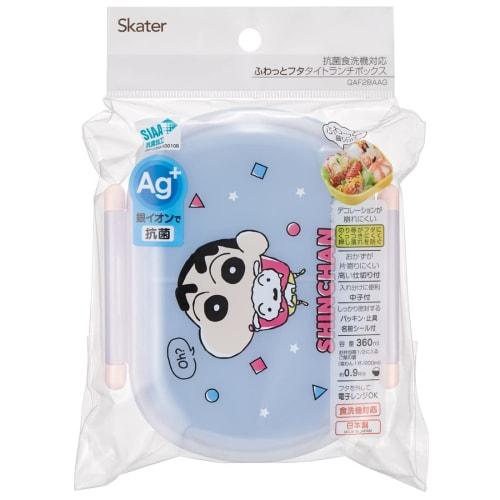 Skater Kids' Lunch Box, 1 Tier, 360ml, with Inner, Dome-Shaped, Fluffy Meal Container, Antibacterial, Made in Japan, Crayon Shin-chan Design, 23 (QAF2