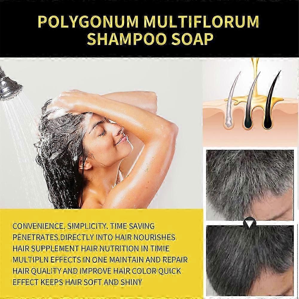 1-3pcs Natural Herbal Instant Black Hair Dye Shampoo For White Hair Coloring