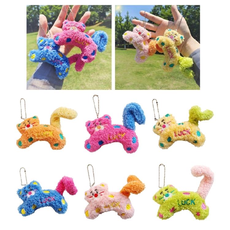 Multipurpose Lovely Cartoon Cats Sturdy Plush Keychain Charm Pendnat Fashion Statement for Keys or Phones Decoration