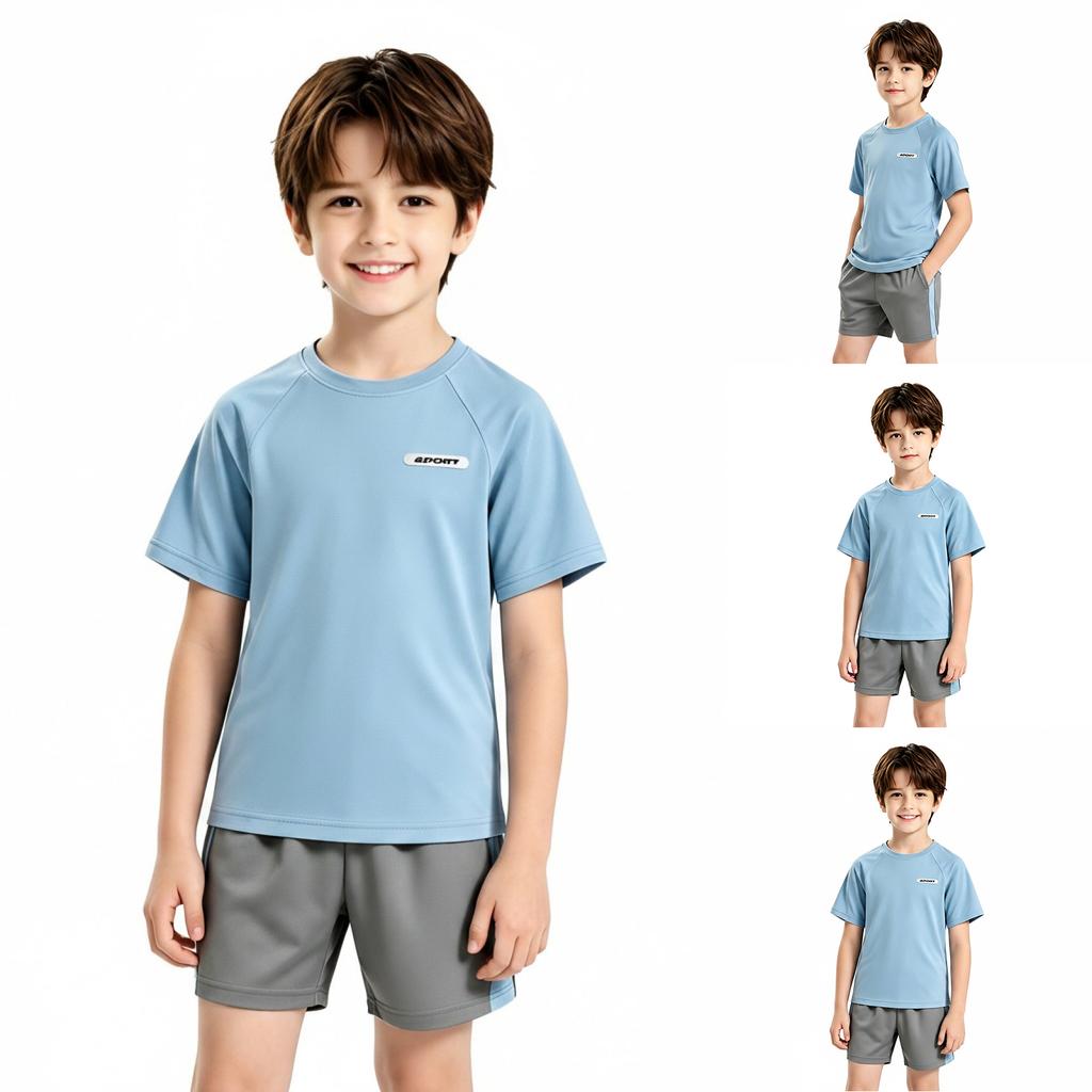 Boys' Quick Dry Sportswear Set 2 Piece Athletic Outfit for Running Training