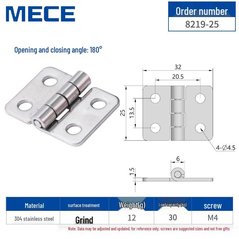 304 Stainless Steel Thickened Cabinet & Wooden Door Hinges