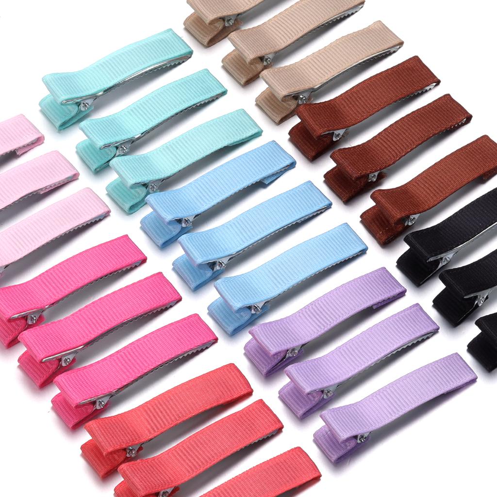 10pcs/lot 48x10mm Colorful Flat Alligator Ribbon Hair Clips Jewelry Making DIY Handmade Barrettes Craft Hairpin Accessories