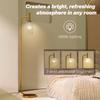 LED Floor Lamp for Living Room with Glass Lampshade, Modern Standing Lamp with Foot Switch, Adjustable Brightness, 2700K for Bedroom, Gold Tone