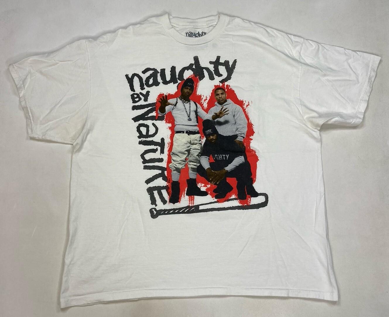 Naughty By Nature Graphic T-shirt Men XXL White Short Sleeve Music XL