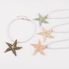 European and American summer vacation style enamel starfish earrings ZA temperament beach wind starfish pendant necklace female