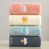 Bathroom cotton towel 74x34cm weather face towel embroidered word cute soft absorbent towel hand towel