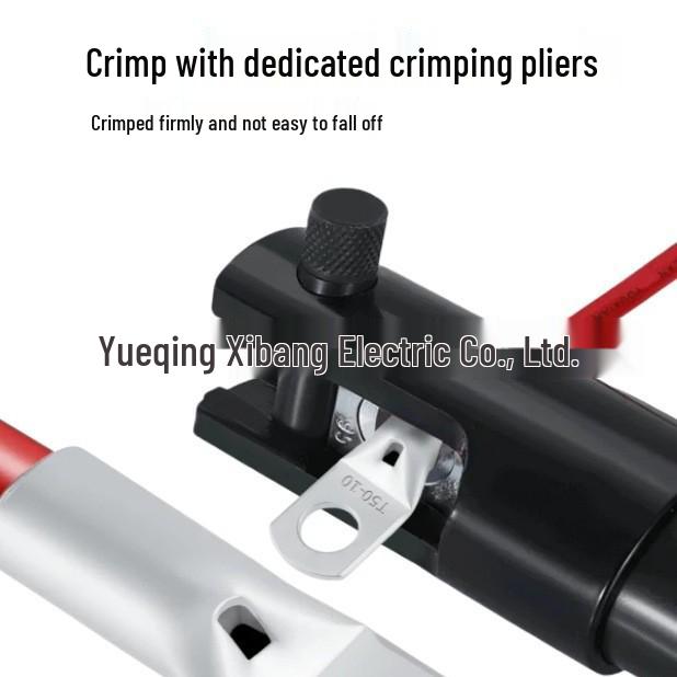 Copper Tube Terminal T10-10, Thickened Purple Copper Lug, 10 Sq. Cold Crimp Wire Cable Connection