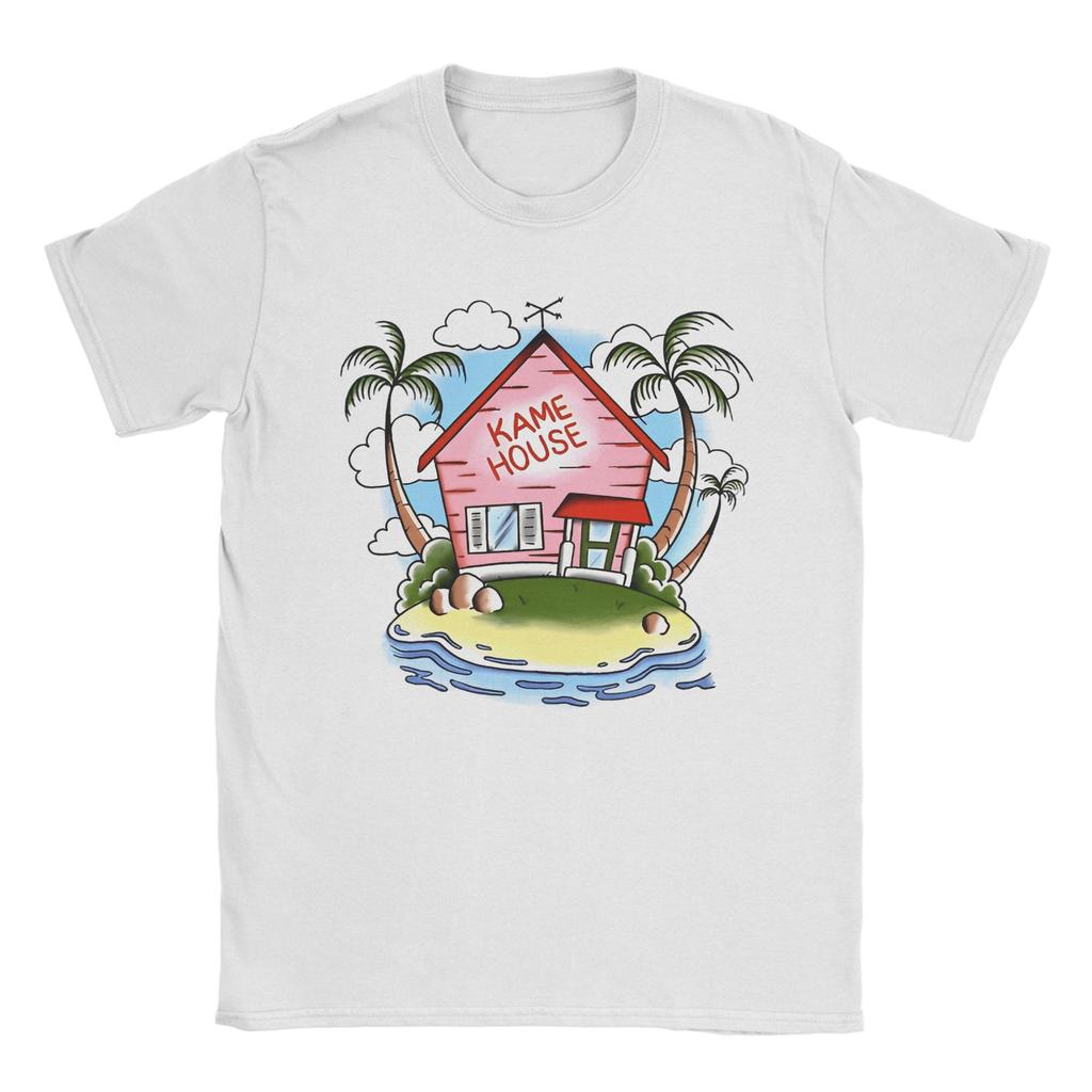 Kame House Cotton T Shirt For Men Summer Vintage T-Shirts O-Neck Novelty Tees Oversized Pattern Clothing