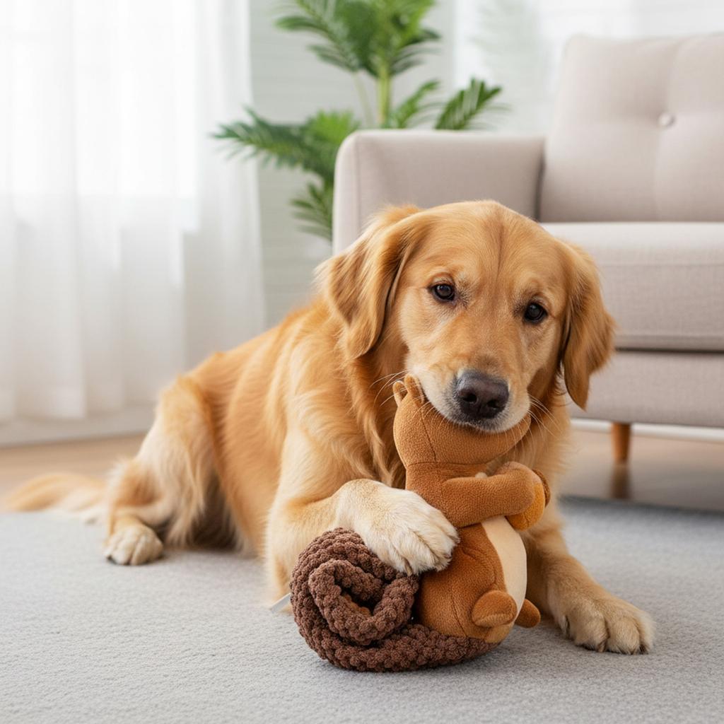 Hund Plüsch Quietschspielzeug: Faltbares - Futterausgebendes Interaktives Kauspielzeug für Zahnreinigung & Mentale Stimulation