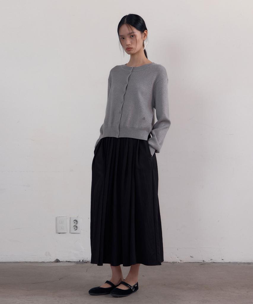 38Comeoncommon Crew Neck Cardigan (Melange Gray)