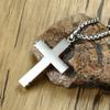 Edle Herren-Kreuz-Anhänger-Halskette aus Rosenholz und Edelstahl-Kruzifix Männlicher Spiritueller Schmuck Christliche Geschenke 24 Zoll