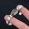 Halloween Deal Turritella Agate Gemstone Crescent Moon Bangle Jewelry 925 Silver