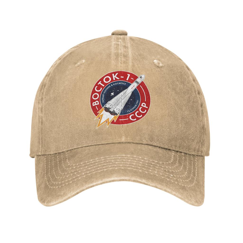 Vostok 1 the Space Rocket Yuri Gagarin Baseball Caps Russia Boctok Distressed Washed Hat Outdoor All Seasons Adjustable Sun Cap