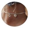 26 Initial Stainless Steel Anklet For Women Crystal Letter Heart  Color Chain Ankle Bracelet Summer Jewelry Accessories