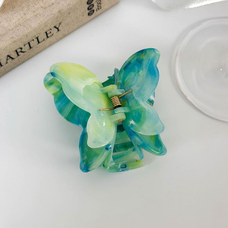 Retro Colorful Sweet Butterfly Hair Claws for Women Girls Temperament Hair Clip Styling Tools Hairpin Acetate Barrette Headdress