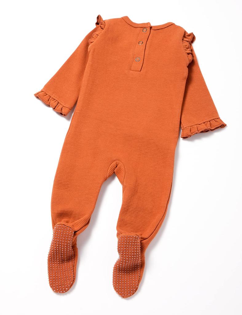 Organic footed romper for babies Paprika [L'ovedbaby] cc2-493 3-6M (for 3-6 months)