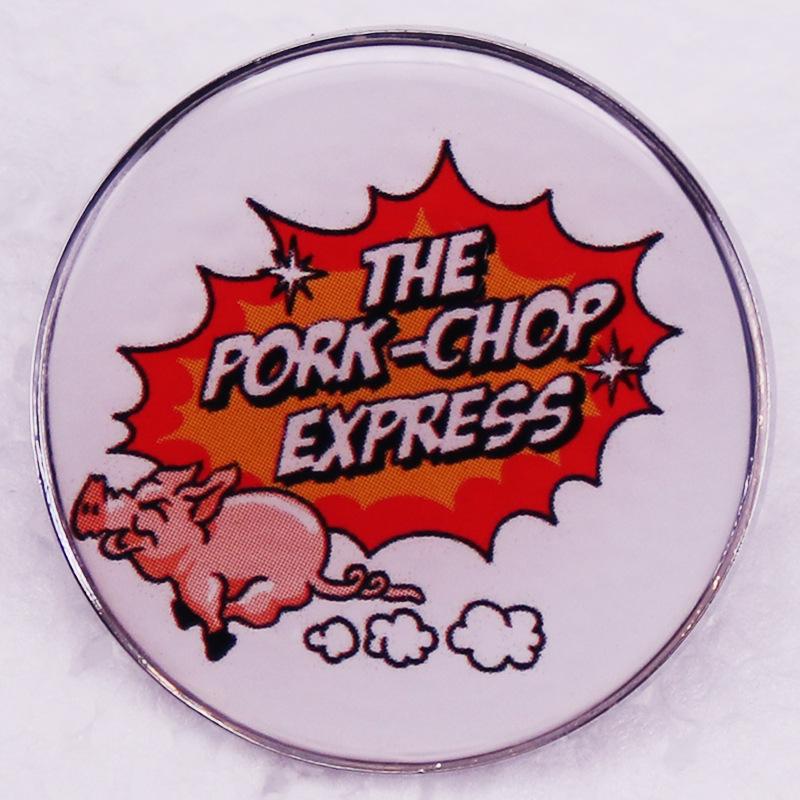 Demon Havoc Chinatown Brooch: Pork Chop Express Retro Film & TV Collectible