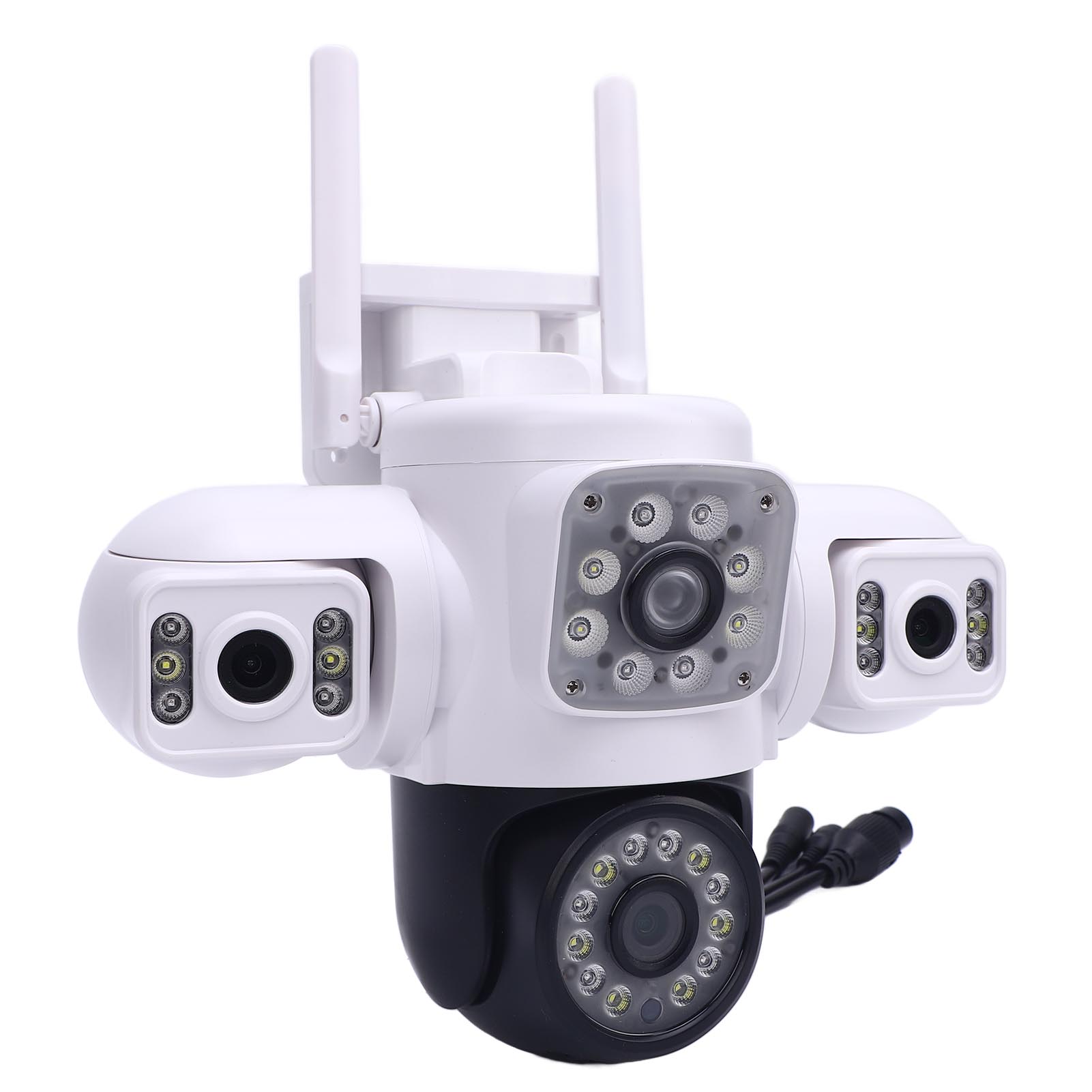 

Вулична камера безпеки Wifi Бездротова триоб єктивна камера з датчиком руху IP66 Захист від дощу HD Security EU Plug