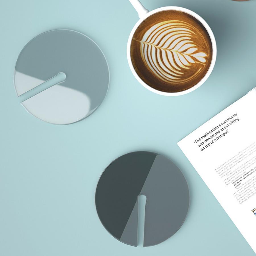 4PCS Simple and Thickened Acrylic Coaster Coffee and Tea Cup Anti-heat Insulation Mat Light Luxury Round High-temperature Tea Ceremony  Bowl Tray Mat