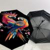 1PC Parrot Flowers Automatic Open/Close Umbrella with Windproof, 8-Rib Sturdy Canopy, Durable Ribs, Fashionable Design, Outdoor Accessory, Fun Prin, H