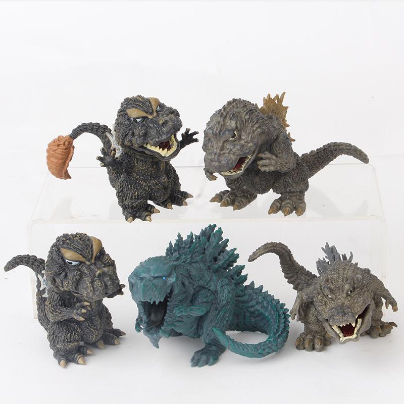 

5pcs/set 5.5-7CM Anime Godzilla Action Figure Q-version Godzilla PVC Model Desktop Decoration Collectible Dolls Toys Kids Gift