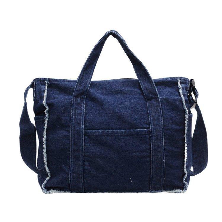 Ins Japanese Harajuku Girl Shoulder Messenger Bag Female Korean Retro Casual Versatile Handbag Denim Bag