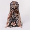 1Pcs Women'S Leopard Print 90 Silk Scarf Imitation Silk Fashion Trend Leopard Print Multi-Color Stitching Large Square Scarf