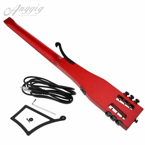 Anygig Portable Travel Electric Guitar, 82cm, 1.6kg, Cherry, 25.5" Full-Scale, Right-Handed, with Gig Bag