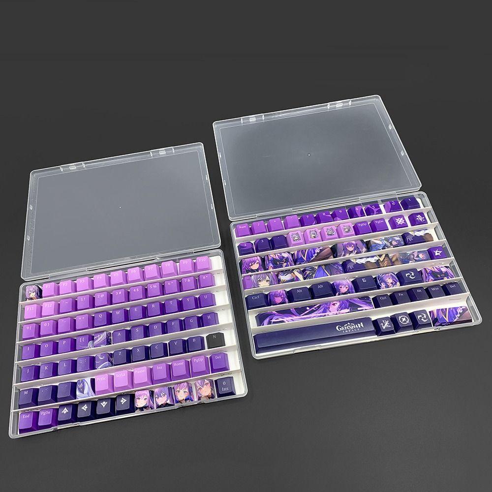 77 1U Keys Clear Keycaps Case with Paper Dividers Keyboard Keycaps Tray Home
