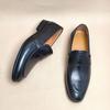 Fashion Comfortable Loafer Shoes For Men Casual Daily Wearing Office Handcrafted Black Fashion Printing Breathe Genuine Leather Shoe Men