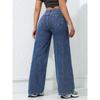 Retro Loose Wide Leg Jeans Fashion Women Solid Straight Wash High Elastic Waist Denim Pants Casual Streetwear Pocket Trousers