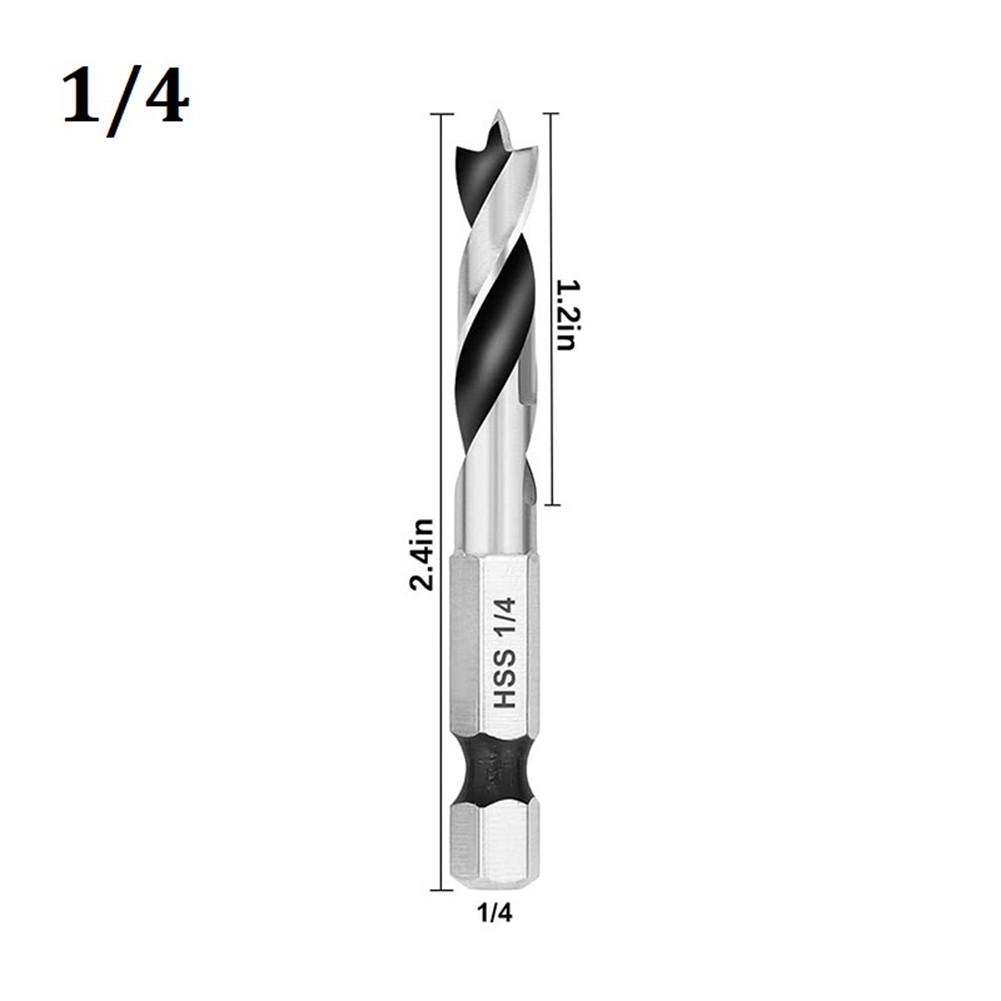 Drill Bit Quick Change Silver 6.35mm For Woodworking