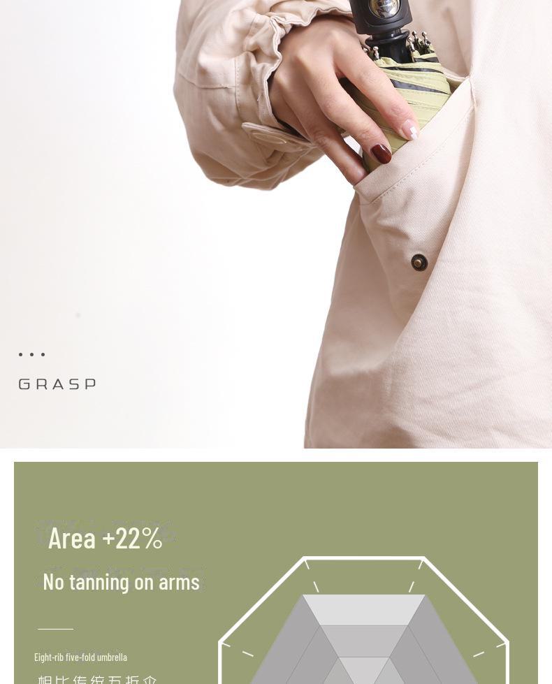 2022 New 8-Rib Sun Umbrella - 50% Off Creative Auto Open UV Protection Parasol for Women