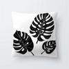 Home Decor Black and White Plant Leaf Sofa Pillow Cover Office Seat Cushion  Tropical
