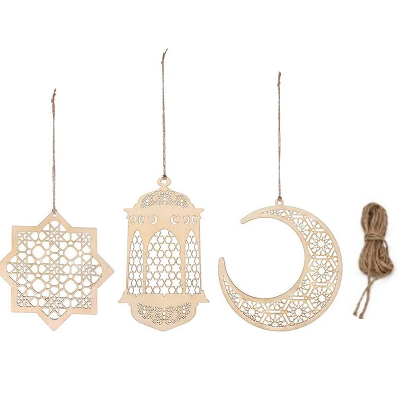 

Рамадан Украшения Для Дома, Деревянные Подвесные Украшения Рамадан, Рамадан Мубарак Гирлянда из Крафт-Бумаги, Украшения Ид